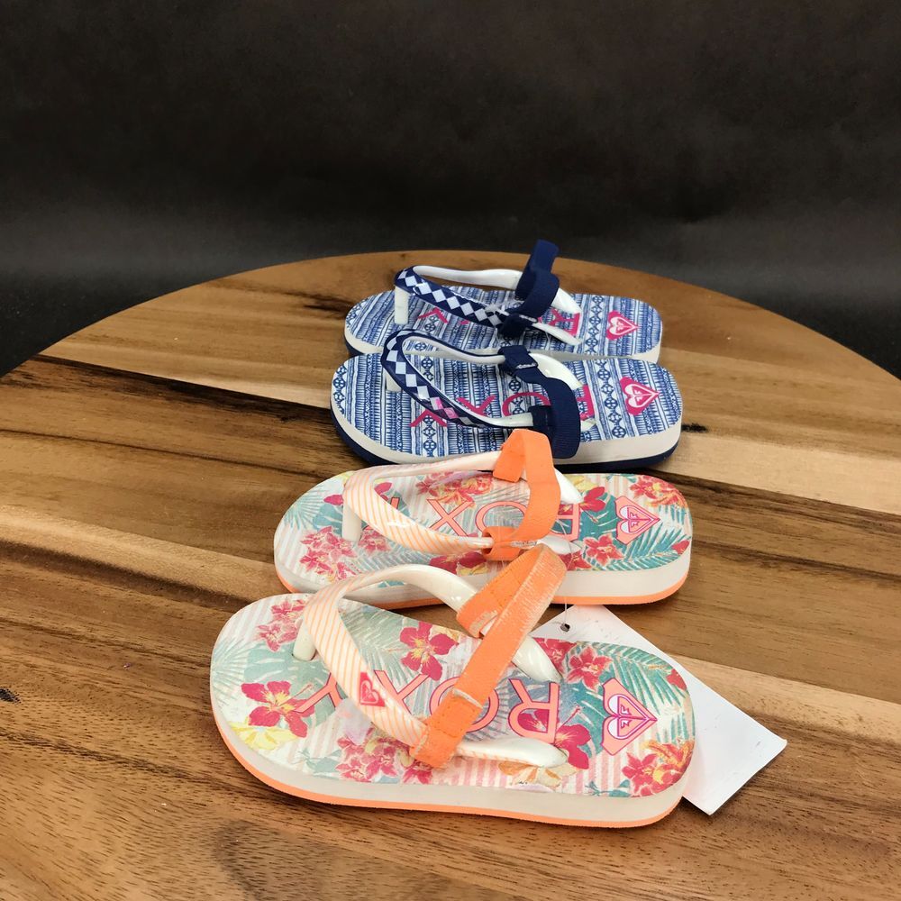 Roxy Multicolor Flip Flops Slip On Slingback Sandals - 2 Pack - Little Kids 6 - Picture 2 of 7
